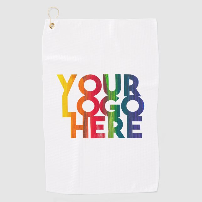 Serviette De Golf Logo d'entreprise simple blanc (Devant)