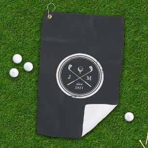 Serviette De Golf Logo du club de golf vintage Monogramme
