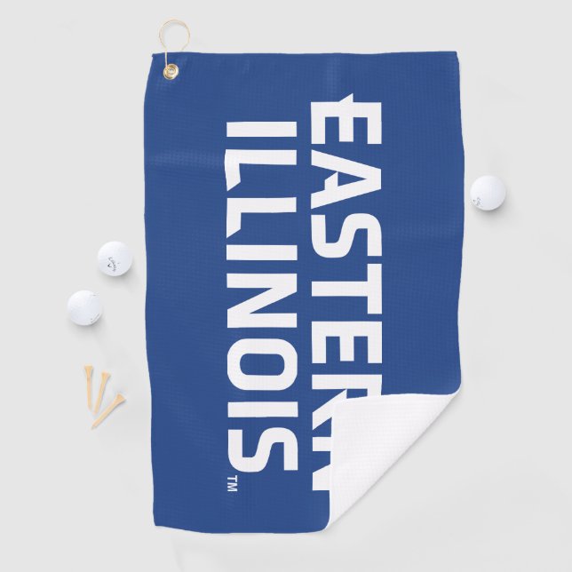 Serviette De Golf Logo du mot-symbole de l'Université Eastern Illino (En situation)