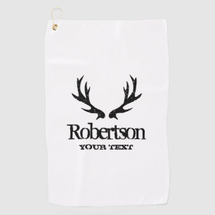 Serviette De Golf Logo élégant de bois de cerf vintage