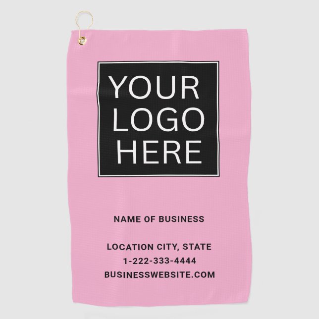 Serviette De Golf Logo et texte d'entreprise personnalisés (Devant)