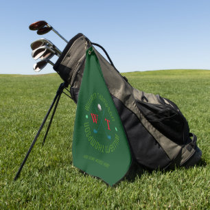 Serviette De Golf Logo Monogramme pour un joueur de golf vert