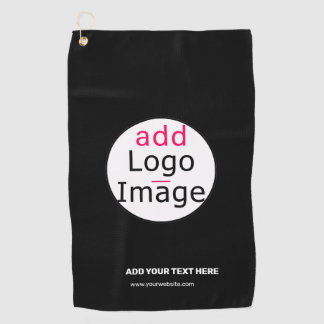 Serviette De Golf Logo personnalisé Extravagant Business Chic Noir