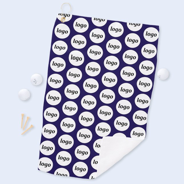 Serviette De Golf Logo simple Motif Business Promotion Marine Blue (Simple logo pattern business promotional golf towel in navy blue)