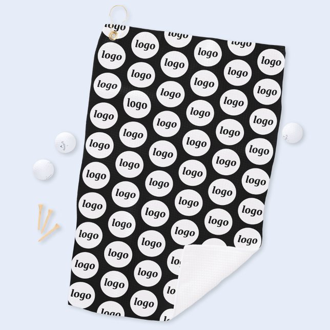 Serviette De Golf Logo simple Motif Business promotionnel Noir (Simple logo pattern business promotional golf towel in black)