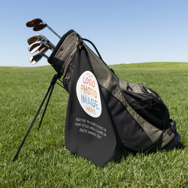 Serviette De Golf Logo simple ou photo couleur personnalisée personn (Vert)