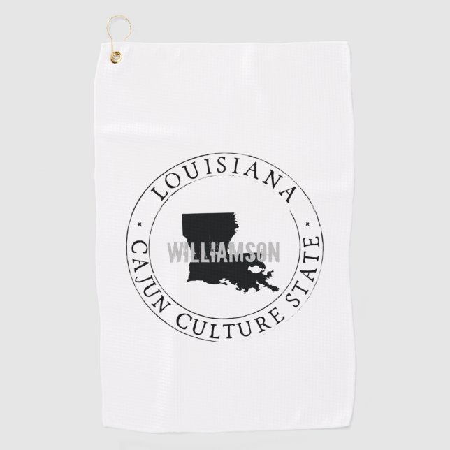 Serviette De Golf Louisiana Golf Towel State Personnalisé (Devant)