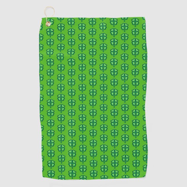 Serviette De Golf Lucky Irlandais quatre shamrocks de trèfle (Devant)