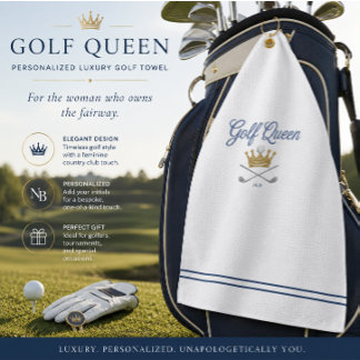 Serviette de golf Luxe Reine | Cadeau de golf pers