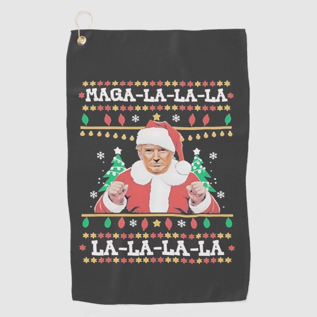 Serviette De Golf Maga La La La Trump Noël Inauguration 47e (Devant)