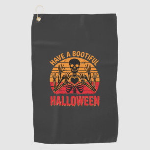 Serviette De Golf Magnifique cœur de squelette d'Halloween Rétro Cou