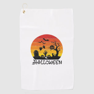 Serviette De Golf Main de zombie Halloween Pierre tombale Arbre Chat