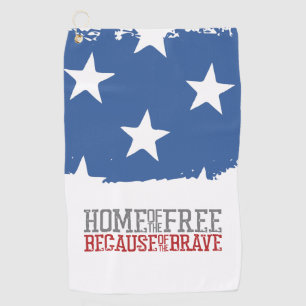 Serviette De Golf Maison des libres grâce aux braves drapeau américa