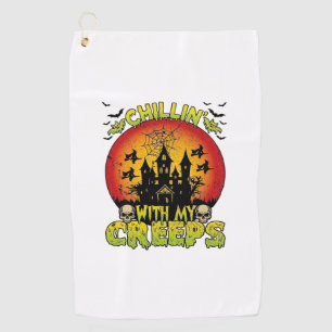 Serviette De Golf Maison hantée de Chill Creeps Halloween Sorcières