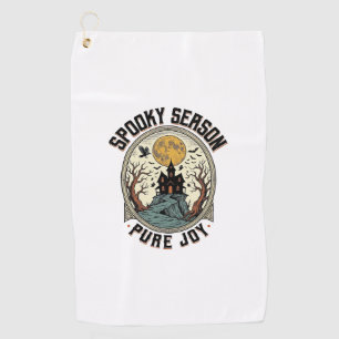 Serviette De Golf Maison Hantée Halloween Gravure Vintage Épouvantab