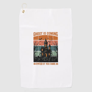 Serviette De Golf Maison Hantée Vintage Ghost Arrive Halloween Dé
