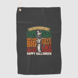 Serviette De Golf Maison Joyeux Halloween Monstres Toiles d'araignée