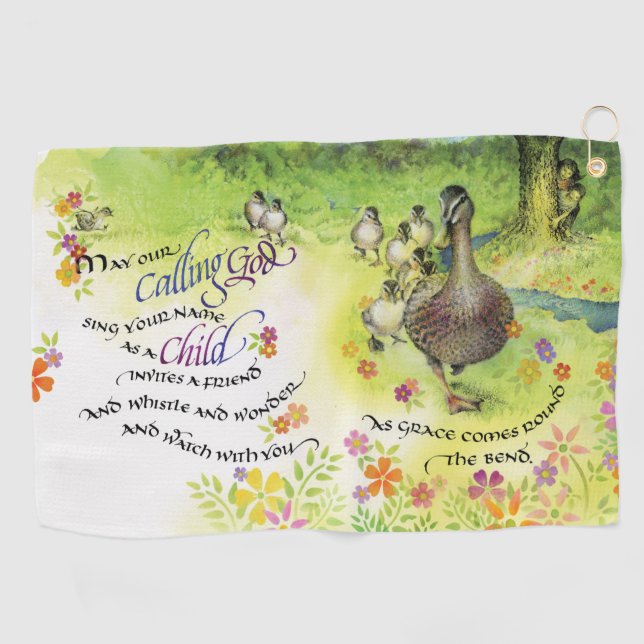 Serviette De Golf Mama Duck and Her Ducklings Golf Towne (Horizontal)