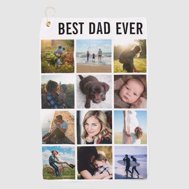 Serviette De Golf Maman ou papa Meilleur papa Jamais EditablePhoto K (Devant)