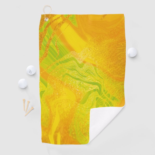 Serviette De Golf Marbre Citron Doré (En situation)