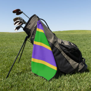 Serviette De Golf Mardi Gras Stripes