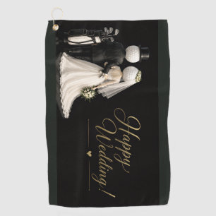Serviette De Golf Mariés de mariage de golf et balle