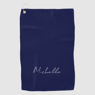Serviette De Golf Marine Bleu Couleur Plaque Moderne Nom Propre Call