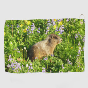 Serviette De Golf Marmot dans le Mont Rainier Fleurs sauvages