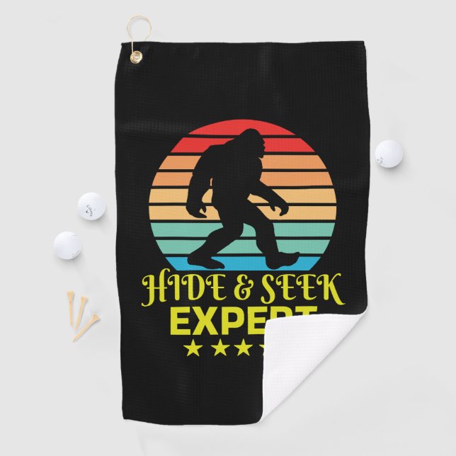 Serviette De Golf Masquer Et Chercher Expert Bigfoot Drôle (En situation)