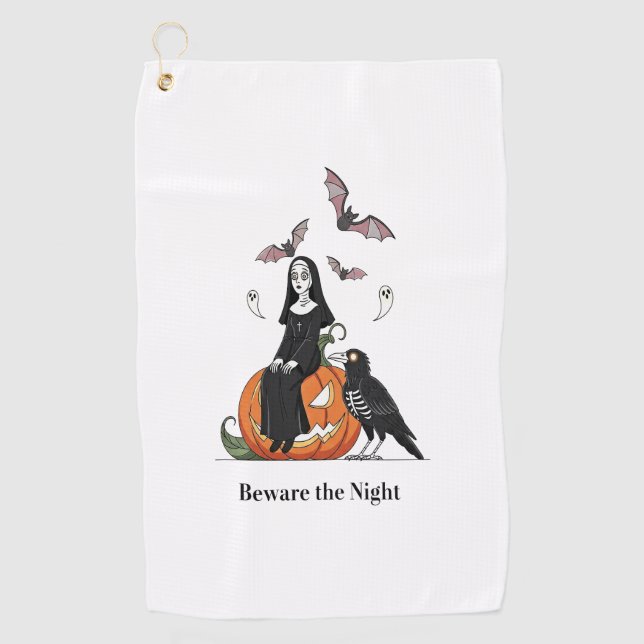Serviette De Golf Méfiez-vous de la Nuit Éffrayante (Devant)