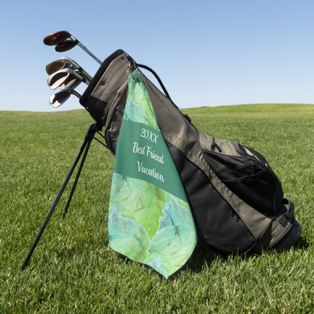 Serviette De Golf Meilleur Ami Vacances Artistique Green Girls Trip (Vert)