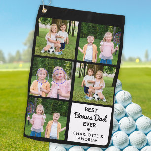Serviette De Golf Meilleur BONUS DAD Ever Golfer Custom 5 Photo Coll