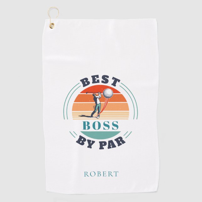 Serviette De Golf Meilleur Boss Par Par Par Par Personnalisé Coworke (Devant)