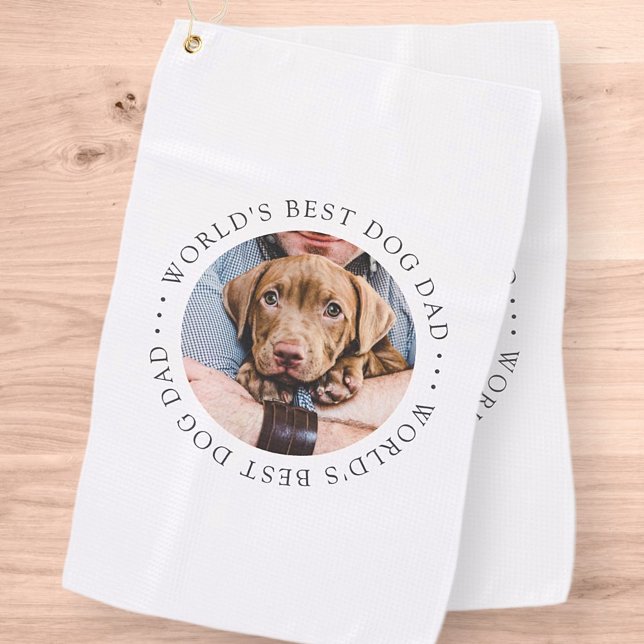 Serviette De Golf Meilleur Chien du monde papa Élégant Photo personn (Créateur téléchargé)