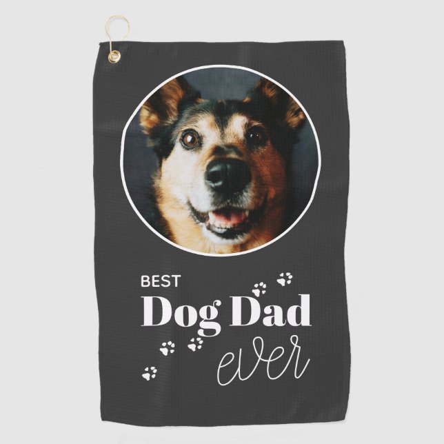 Serviette De Golf Meilleur Chien Papa Jamais Photo Personnalisée Ser (Devant)