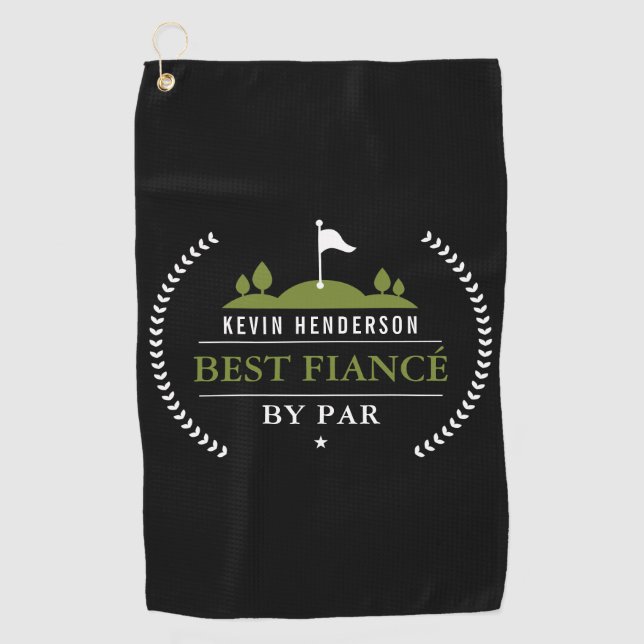 Serviette De Golf Meilleur fiancé personnalisé par pair (Devant)