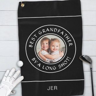 Serviette De Golf Meilleur Grand-Père Golfer Funny Cadeau Photo Blac