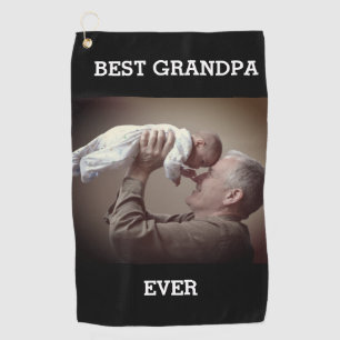 Serviette De Golf Meilleur Grand-Père Jamais Photo Personnalisée Cré