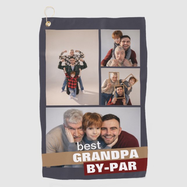 Serviette De Golf Meilleur grand-père par Par 4 Photo Collage (Devant)