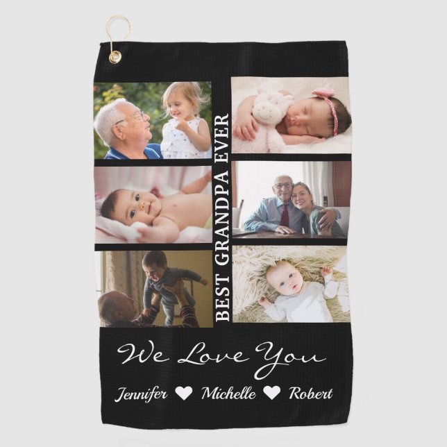 Serviette De Golf Meilleur Grand-Père Toujours Personnalisé Photos G (Devant)