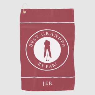 Serviette De Golf Meilleur Grandpa Golfer Fun Monogramme Sports Pro 