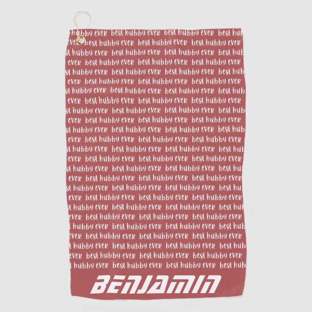 Serviette De Golf Meilleur Hubby jamais personnalisé (Devant)