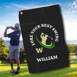Serviette De Golf Meilleur Monogramme à voilure Nom Homme