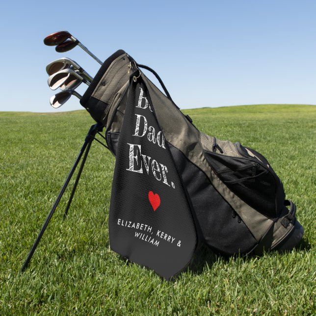 Serviette De Golf Meilleur papa jamais des noms personnalisés (Vert)
