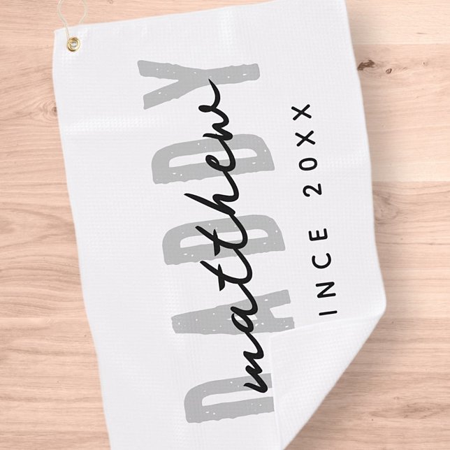 Serviette De Golf Meilleur Papa Jamais Moderne Élégante Fête des pèr (Créateur téléchargé)