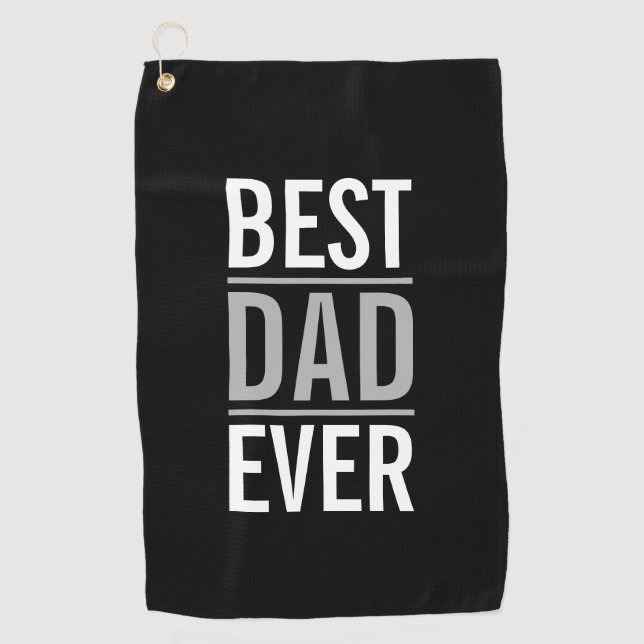 Serviette De Golf Meilleur papa jamais | Noir moderne (Devant)