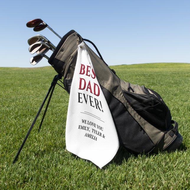 Serviette De Golf Meilleur papa Jamais Typographie moderne Père (Vert)