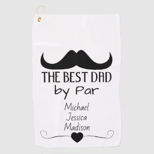 Serviette De Golf Meilleur papa Mustache noire Fête des pères Nom pe