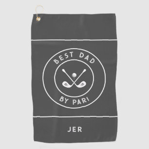 Serviette De Golf Meilleur Papa Par Drôle d'Humour de Golfeur Gris