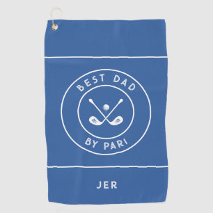 Serviette De Golf Meilleur Papa Par Humour de golfeur drôle Bleu R